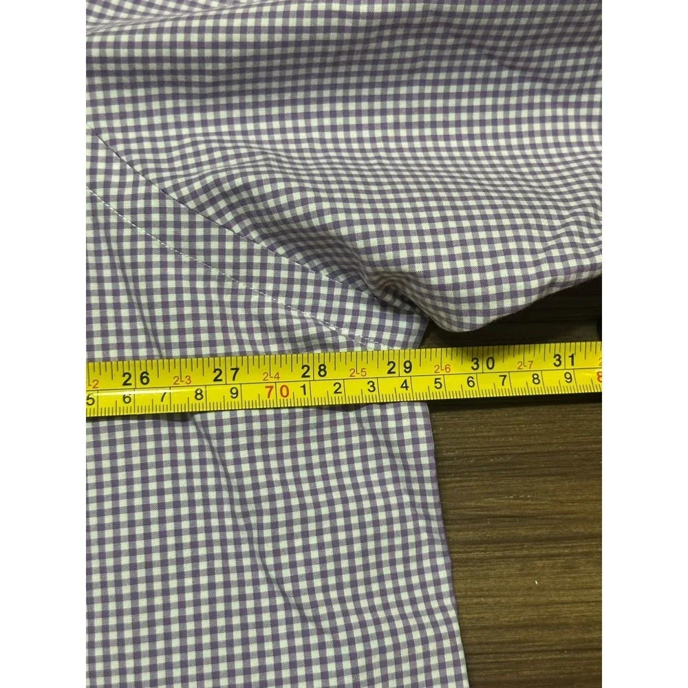 Vintage Polo Ralph Lauren Men's Short Sleeve Purple Gingham Check Shirt Sz 3XB